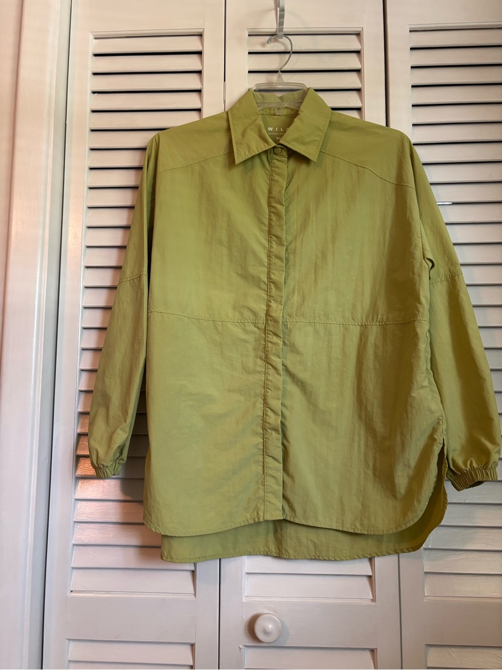 Wilo The Label Oversized Lime Green Nylon Parachute Jacket  Women’s XS Hiking